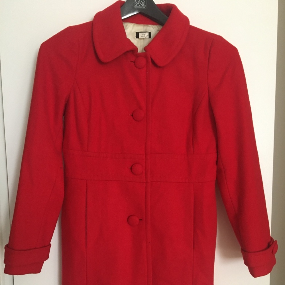 J. Crew Factory Red wool blend coat